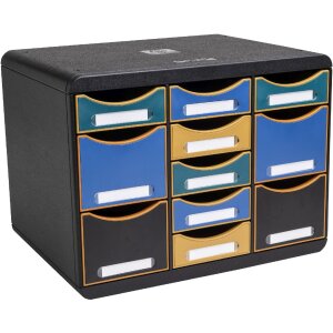 Exacompta Multi Schubladenbox 11 Schubladen Neo Deco Farben sortiert