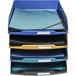 Exacompta 111505SETD Set mit 4 Briefablagen Combo Styli Neo Deco Farben sortiert