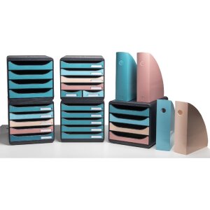 Exacompta 309606D Big Box Schubladenbox 5 Schubladen Skandi-Farben sortiert