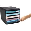 Exacompta 309606D Big Box Schubladenbox 5 Schubladen Skandi-Farben sortiert
