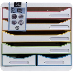 Exacompta Schubladenbox BIG BOX MAXI Weiß Harlekin...