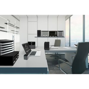 Exacompta 307714D Schubladenbox STOREBOX 7 offene Schubladen Glossy Schwarz