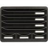 Exacompta 307714D Schubladenbox STOREBOX 7 offene Schubladen Glossy Schwarz