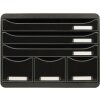 Exacompta Schubladenbox STOREBOX 6 offene Schubladen Schwarz Glossy