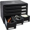 Exacompta Schubladenbox STOREBOX 6 offene Schubladen Schwarz Glossy