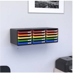 Exacompta 3097218D Schubladenbox Big Box Plus 5 Schubladen Karminrot Glossy