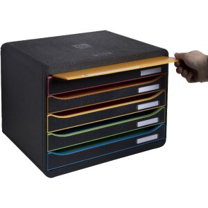 Exacompta 308914D Schubladenbox Big Box Plus Horizon Querformat 5 Schubladen