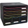 Exacompta 306914D Schubladenbox STOREBOX 6 offene Schubladen Schwarz Harlekin