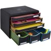 Exacompta 306914D Schubladenbox STOREBOX 6 offene Schubladen Schwarz Harlekin
