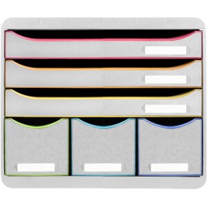 Exacompta 306913D Schubladenbox 6 offene Schubladen Black...