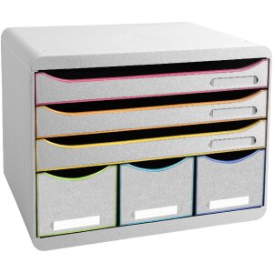 Exacompta 306913D Schubladenbox 6 offene Schubladen Black...