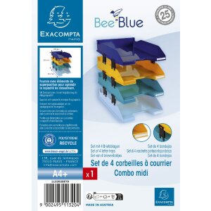Exacompta 113202SETD Briefablage Set 4-teilig Combo Midi A4+ Farben sortiert
