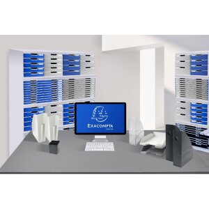 Exacompta Schubladenbox Big Box Maxi 6 Fächer lichtgrau für Büroorganisation