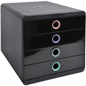 Exacompta 314496D Aquarel Schubladenbox 4 Fächer A4+...