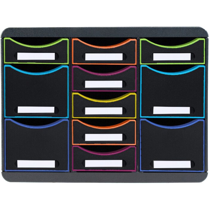Exacompta cutie cu sertare STORE BOX MULTI 11 sertare Negru Birou Negru