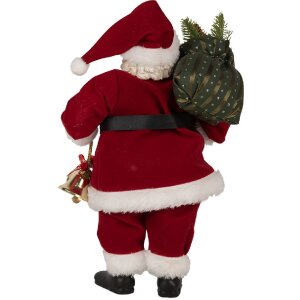 Clayre & Eef 65597 Weihnachtsmann Dekoration Rot Weiß 17x10x27 cm