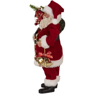 Clayre & Eef 65597 Weihnachtsmann Dekoration Rot Weiß 17x10x27 cm