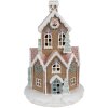 Clayre & Eef 6PR4308 Dekoration Haus mit LED Ø 14x22 cm / 3xAAA