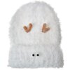 Juleeze JZKCA0012 Beanie copil alb pufos cornuri design