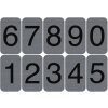 Exacompta panouri informative autoadezive aluminiu 2,5x4,4cm gri cifre 0-9