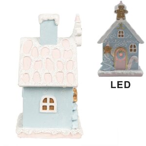 Clayre & Eef 6PR4200 Dekoration Haus mit LED 9x8x15 cm