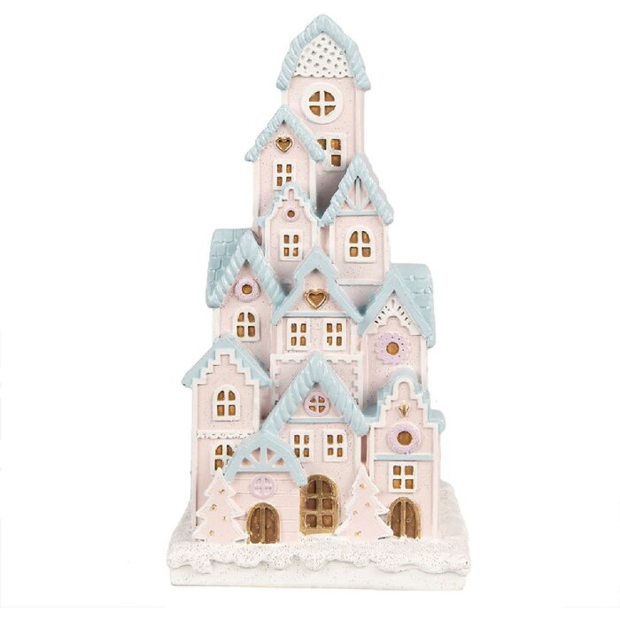 Clayre & Eef 6PR4202 Casă decorativă cu LED 13x13x26 cm