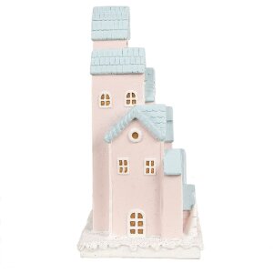 Clayre & Eef 6PR4202 Dekoration Haus mit LED 13x13x26 cm