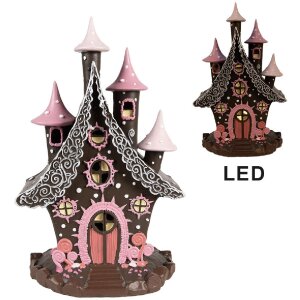 Clayre & Eef 6PR4240 Dekoration Haus mit LED 16x13x26...