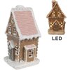 Clayre Eef Casă de turtă dulce cu LED 13x10x21 cm Brown Polyresin Casa de Crăciun