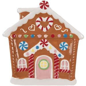 Clayre & Eef 6CE1784 Kleiner Teller Lebkuchenhaus...