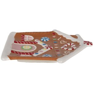 Clayre & Eef 6CE1784 Kleiner Teller Lebkuchenhaus Design 20x21x2 cm