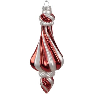 Clayre Eef 6GL4634 Weihnachtskugel 7x18 cm Rot Weiß...