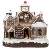 Clayre Eef Weihnachtsdekoration Lebkuchenhaus LED Musik 33x17x30 cm Braun