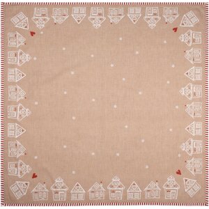 Clayre Eef Tischdecke Lebkuchenhaus 100x100 cm Braun...