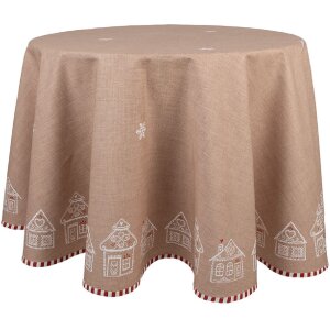 Clayre Eef Tischdecke Rund 170 cm Braun Baumwolle...