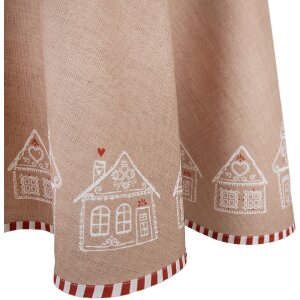 Clayre Eef Tischdecke Rund 170 cm Braun Baumwolle...