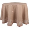 Clayre Eef Tischdecke Rund 170 cm Braun Baumwolle Lebkuchenhaus Landhausstil