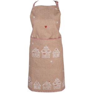 Clayre Eef Küchenschürze Lebkuchenhaus Braun...