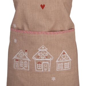 Clayre Eef Küchenschürze Lebkuchenhaus Braun...