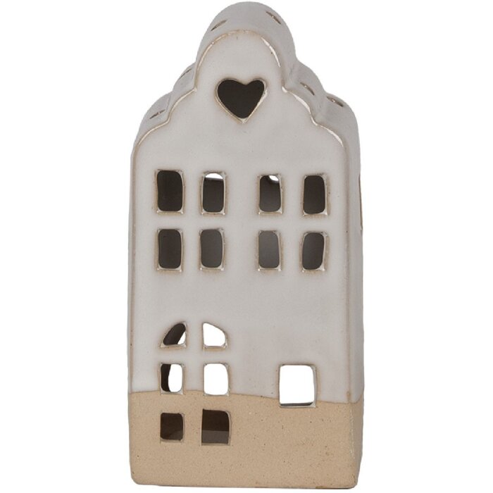 Clayre & Eef Tea Light Holder Casa Bej Ceramică 7x6x14 cm Stil de țară