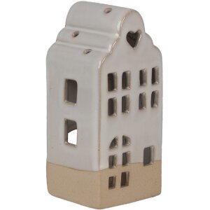 Clayre & Eef Teelichthalter Haus Beige Keramik 7x6x14...