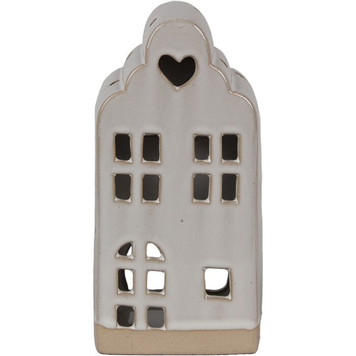 Clayre & Eef 6CE1790 Suport pentru lumânări de ceai din porțelan House Beige 9x8x18 cm Stil rustic