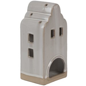 Clayre & Eef 6CE1790 Suport pentru lumânări de ceai din porțelan House Beige 9x8x18 cm Stil rustic