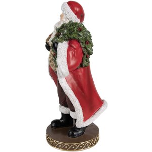 Clayre & Eef 6PR4278 Weihnachtsmann-Figur Rot 13x10x23 cm Polyresin Klassisch
