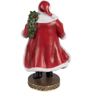 Clayre & Eef 6PR4278 Weihnachtsmann-Figur Rot 13x10x23 cm Polyresin Klassisch