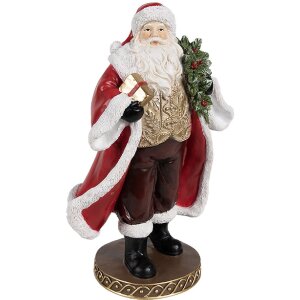Clayre & Eef 6PR4278 Weihnachtsmann-Figur Rot 13x10x23 cm Polyresin Klassisch