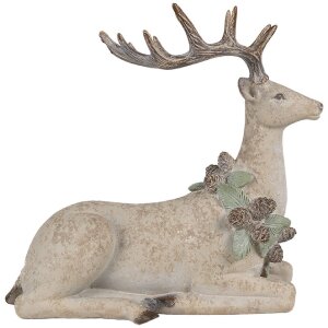Clayre Eef figura decorativă cerb maro 31x16x29 cm poliresin stil țară