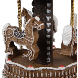Clayre Eef Music Box Carousel Brown Crăciun decorare Gingerbread Style
