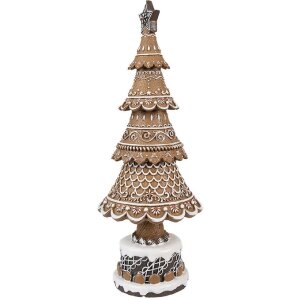 Clayre Eef Weihnachtsbaum Lebkuchen-Design Braun Ø 16x42 cm Landhausstil