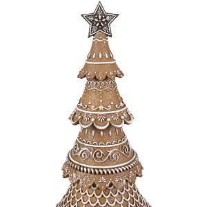 Clayre Eef Weihnachtsbaum Lebkuchen-Design Braun Ø 16x42 cm Landhausstil